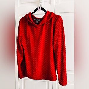 Love University Spandex Red Textured Long Sleeve Top/Hoodie
